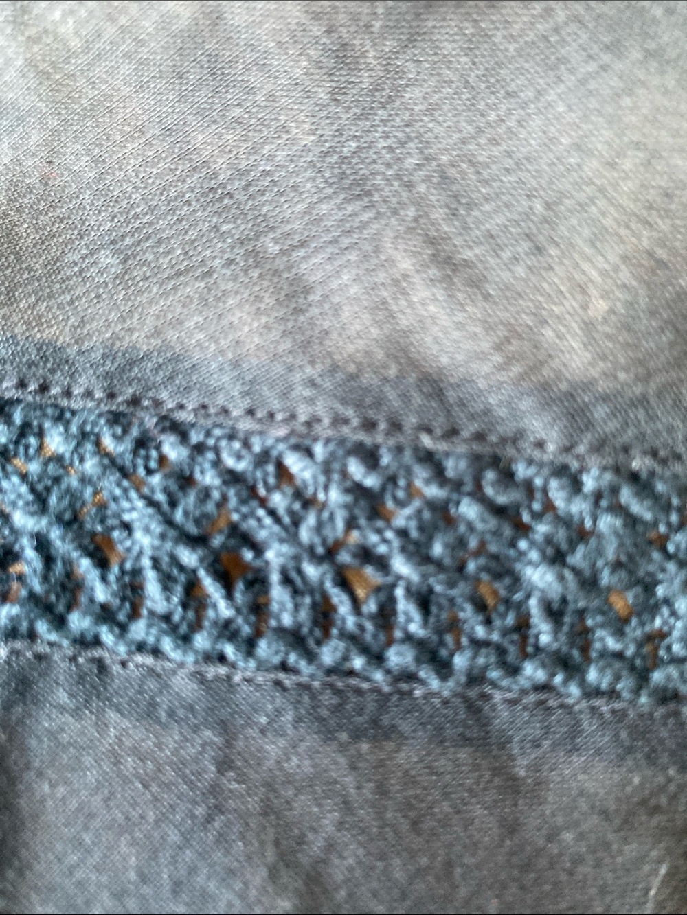 Vintage Y2K boho elasticwaist skirt crochet like detail size 6P - Picture 17 of 17